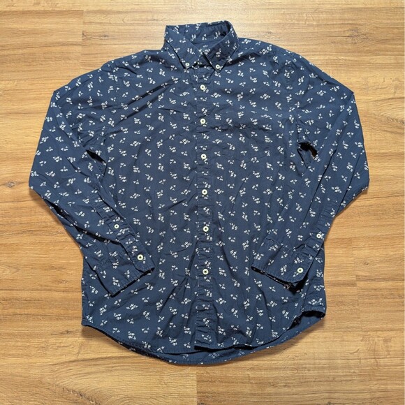 American Eagle Seriously Soft Button Down Shirt Mens Medium Cotton Floral Print - Picture 1 of 10